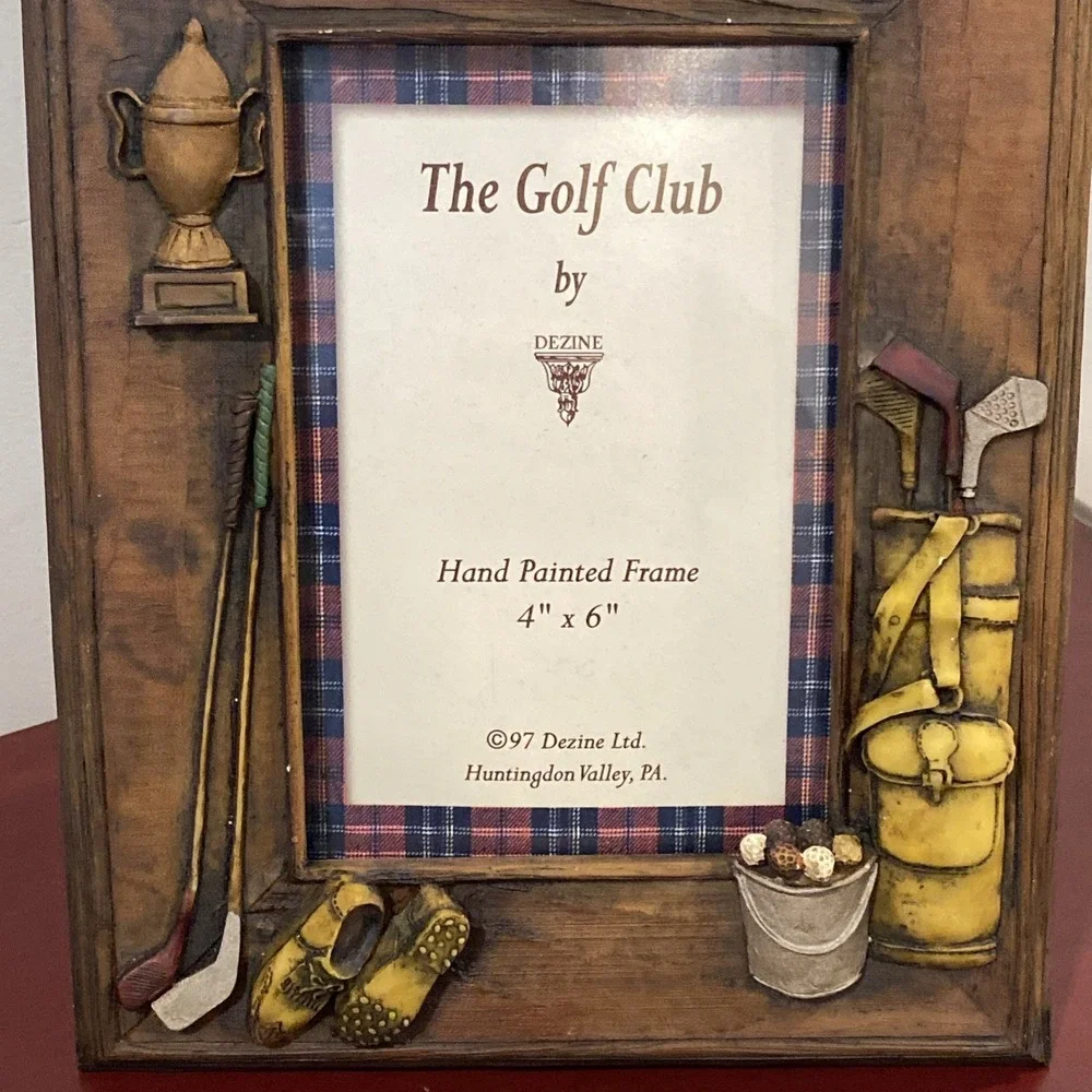 1997 The Golf Club by Dezine Hand Painted Picture Frame 4